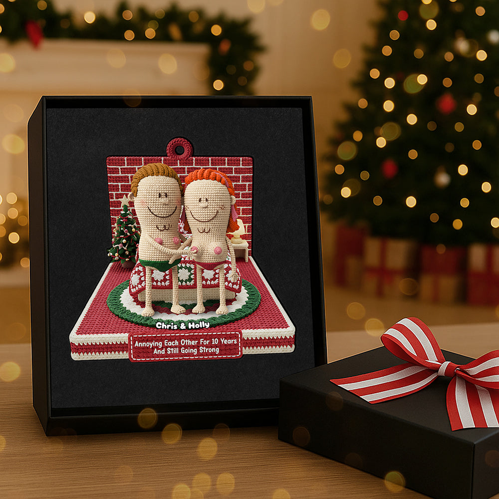 Personalized Gifts For Christmas, Knitting Funny Couple Acrylic Ornament 02nata241025-Homacus
