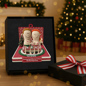 Personalized Gifts For Christmas, Knitting Funny Couple Acrylic Ornament 02nata241025-Homacus