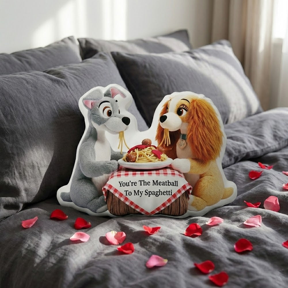 Cute Animated Dog Couple Personalized Gifts For Couple Shaped Pillow 01natn281125-Homacus
