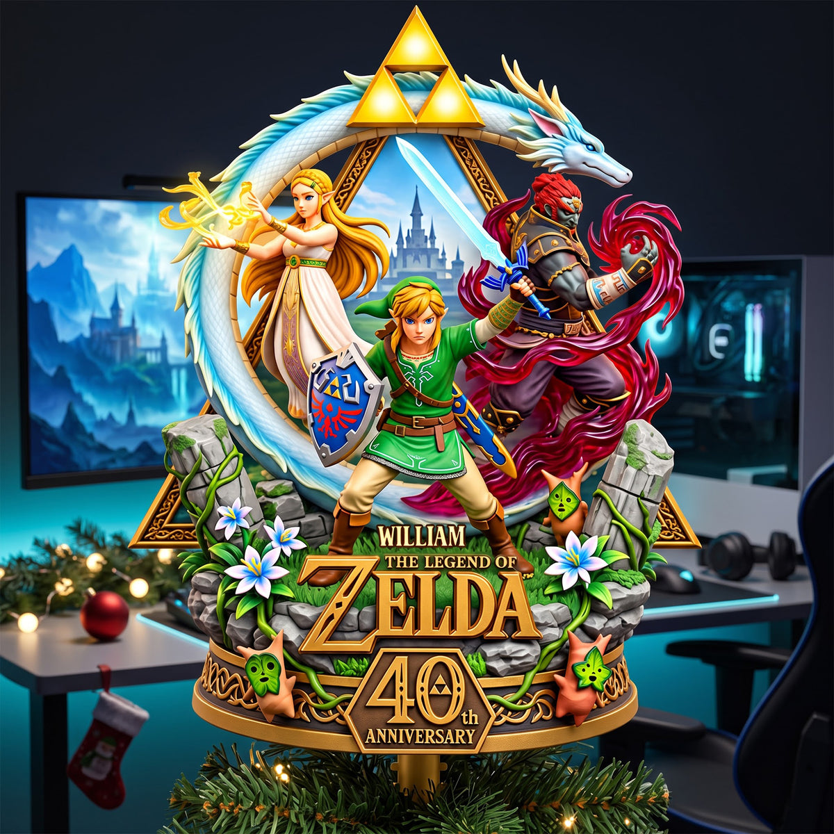 40th Anniversary Acrylic Christmas Tree Topper - Personalized Gifts For Game Lovers 06NAQN160926