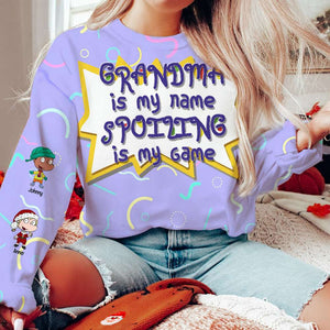 Personalized Gift For Grandma, Grandma Is My Name Spoiling Is My Game 3D Sweater 01TOLU281024HG-Homacus