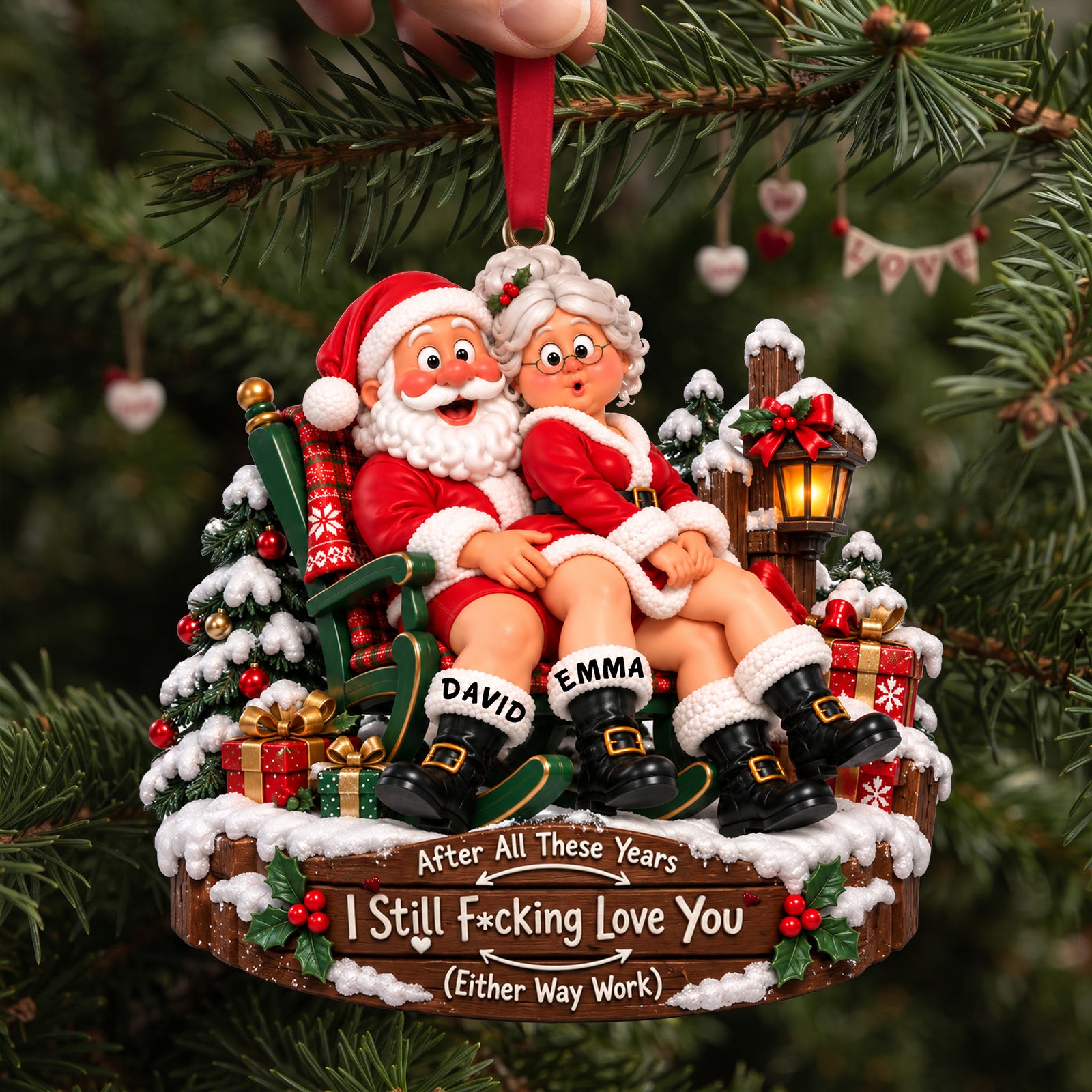 Old Couple, Same Naughty Love Ornament - Personalized Christmas Gifts For Couple 07nalu161026-Homacus
