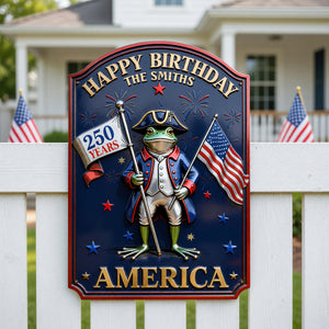 Revolutionary Frog Metal Sign, Personalized Decor Gifts For Patriots 01qhqn300526