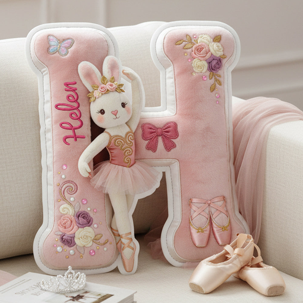 Bunny Ballet Alphabet Pillow - Personalized Gifts For Girls 01nata111225-Homacus