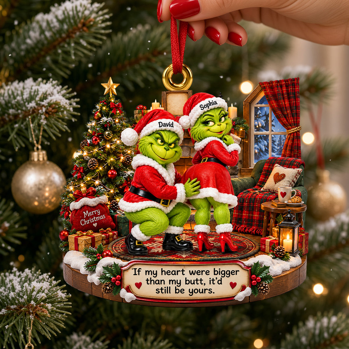 Grouchy Mischief Couples Acrylic Ornament - Personalized Christmas Gifts For Couples 04nadh160926-Homacus