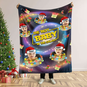 Custom Photo Gifts For Kids Fleece Blanket, Best Baby In The Galaxy 01TGMH051024-Homacus