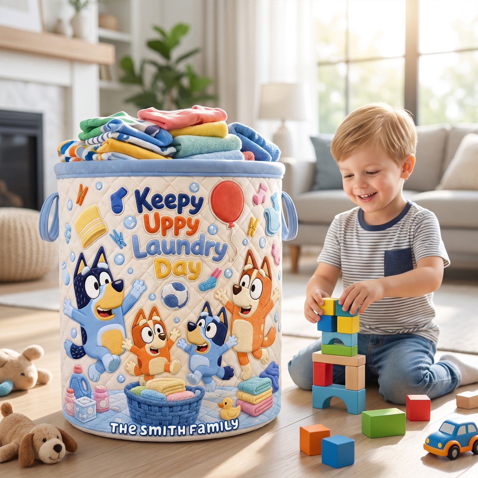 Happy Family Laundry Basket - Personalized Gift For Family 01NAQN140726-Homacus