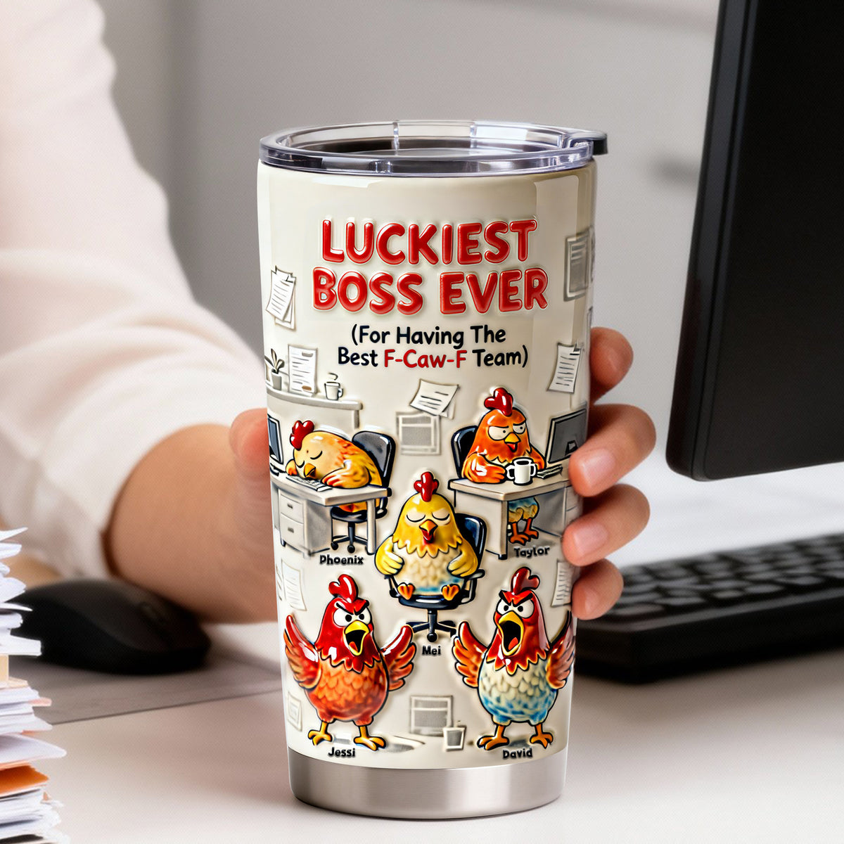 Boss Chicken Office Tumbler - Personalized Gifts For Boss 05nalu291225-Homacus