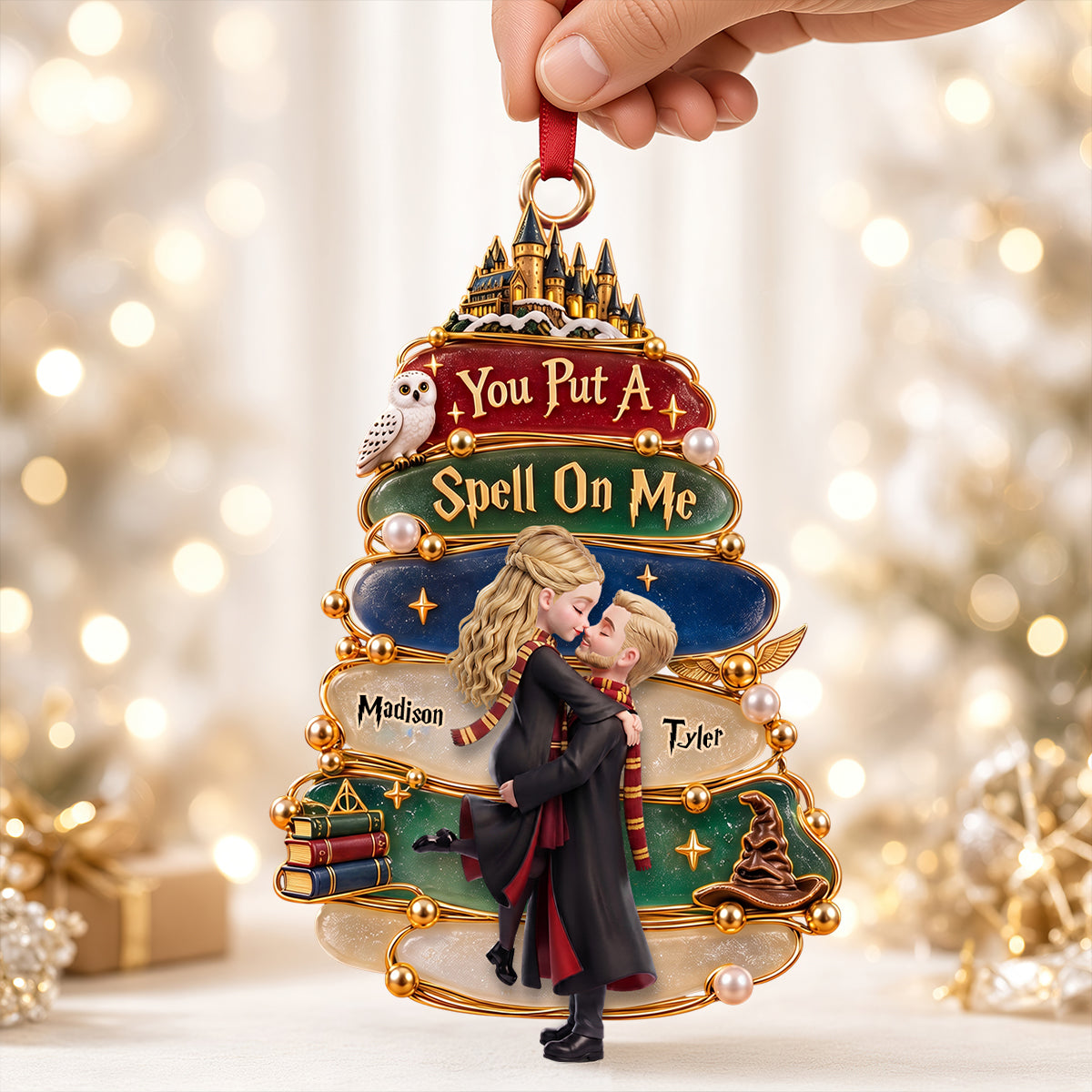 Kissing Magical Christmas Ornament - Personalized Gifts For Couple 02nadt161026-Homacus