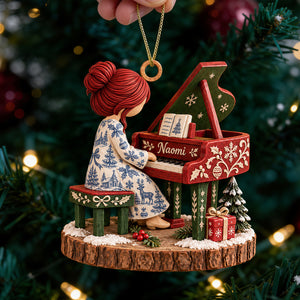 Pianist Girl Christmas Ornament - Personalized Gifts For Piano Lovers 04padt120926-Homacus