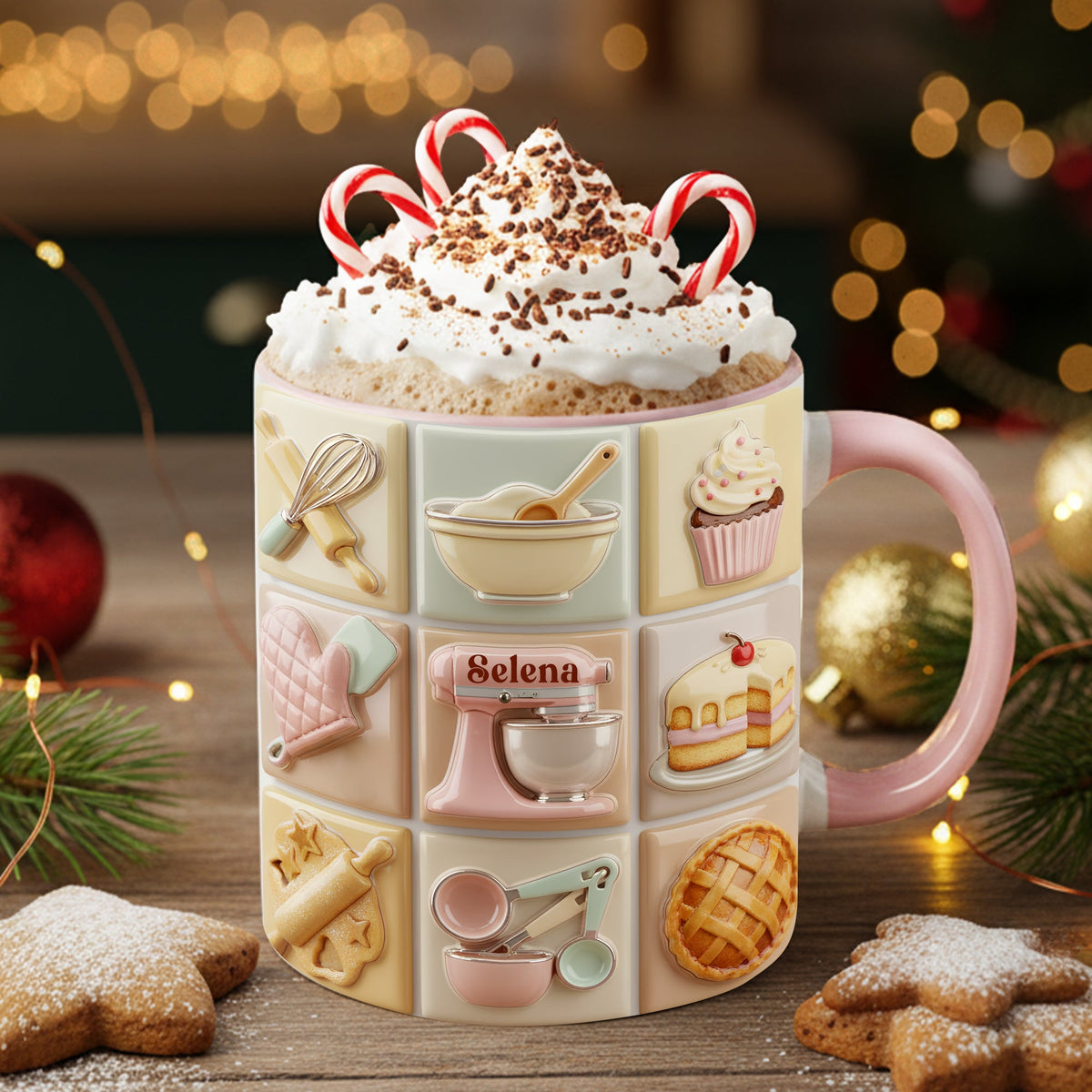 Bake With Love Accent Mug - Personalized Gifts For Bakers 04TOLU241025-Homacus