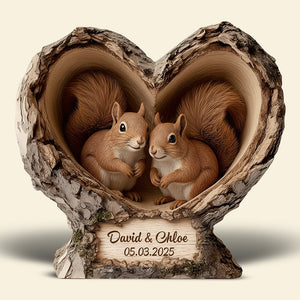 Squirrel Couple Acrylic Plaque – Personalized Gifts for Couple 04hyqn101225-Homacus