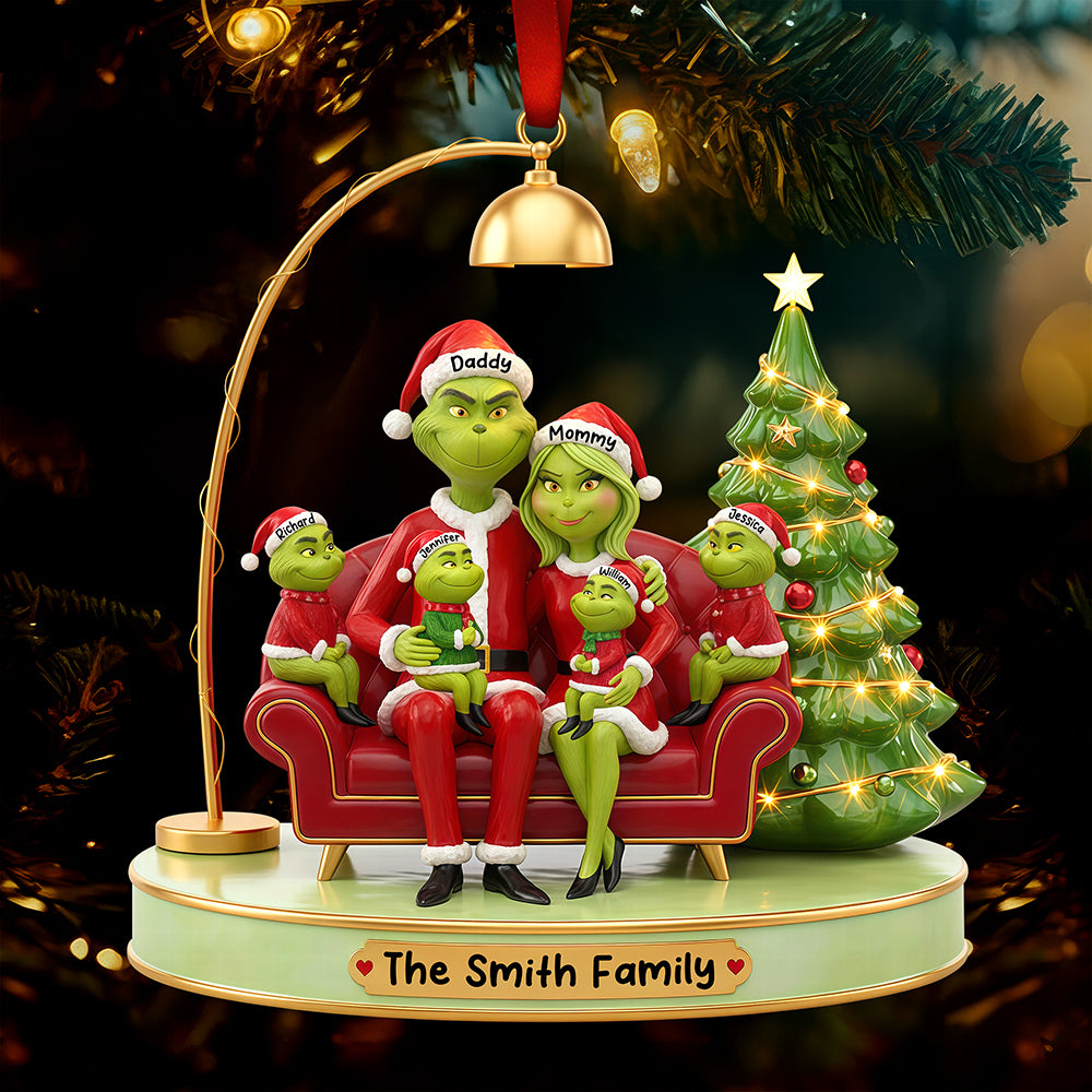 Funny Green Family Christmas Ornament - Personalized Gifts For Family 01ohqn251025-Homacus