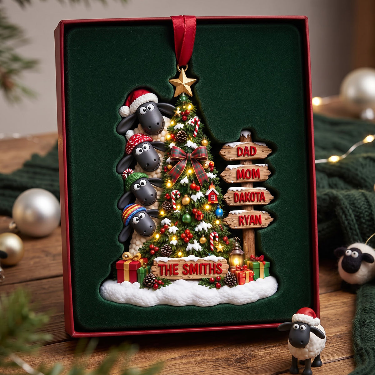 Lovely Sheep Family Ornament - Personalized Christmas Gifts For Family 01ttlu051026-Homacus