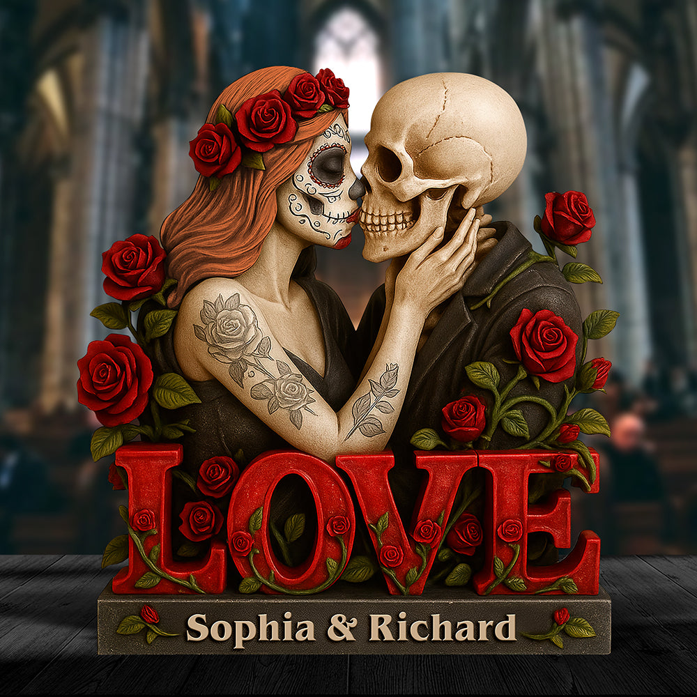 Skull Couple Acrylic Plaque - Personalized Gifts For Couple 06naqn230525-Homacus