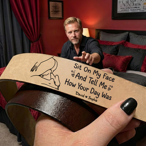 Naughty Couple Secret Message Men's Belt - Personalized Gifts For Him 02hulu120226-Homacus