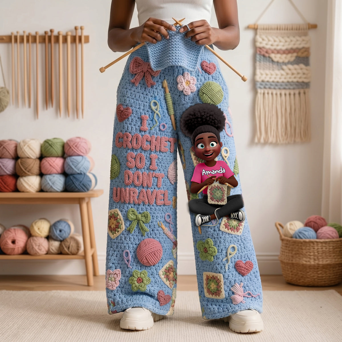 Crochet Girl Pajama Pants - Personalized Gifts For Crochet Lovers 06nalu171225-Homacus
