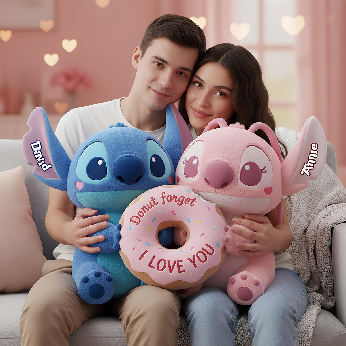 Adorable Tropical Duo Donut Pillow - Personalized Gifts For Couples 04PGLU251125-Homacus