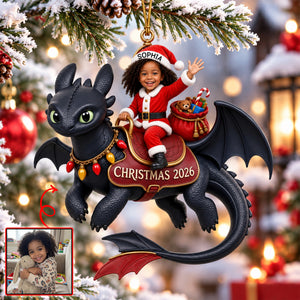 Magical Santa Kids Christmas Ornament - Custom Photo Gifts For Kid 01tyqn140926