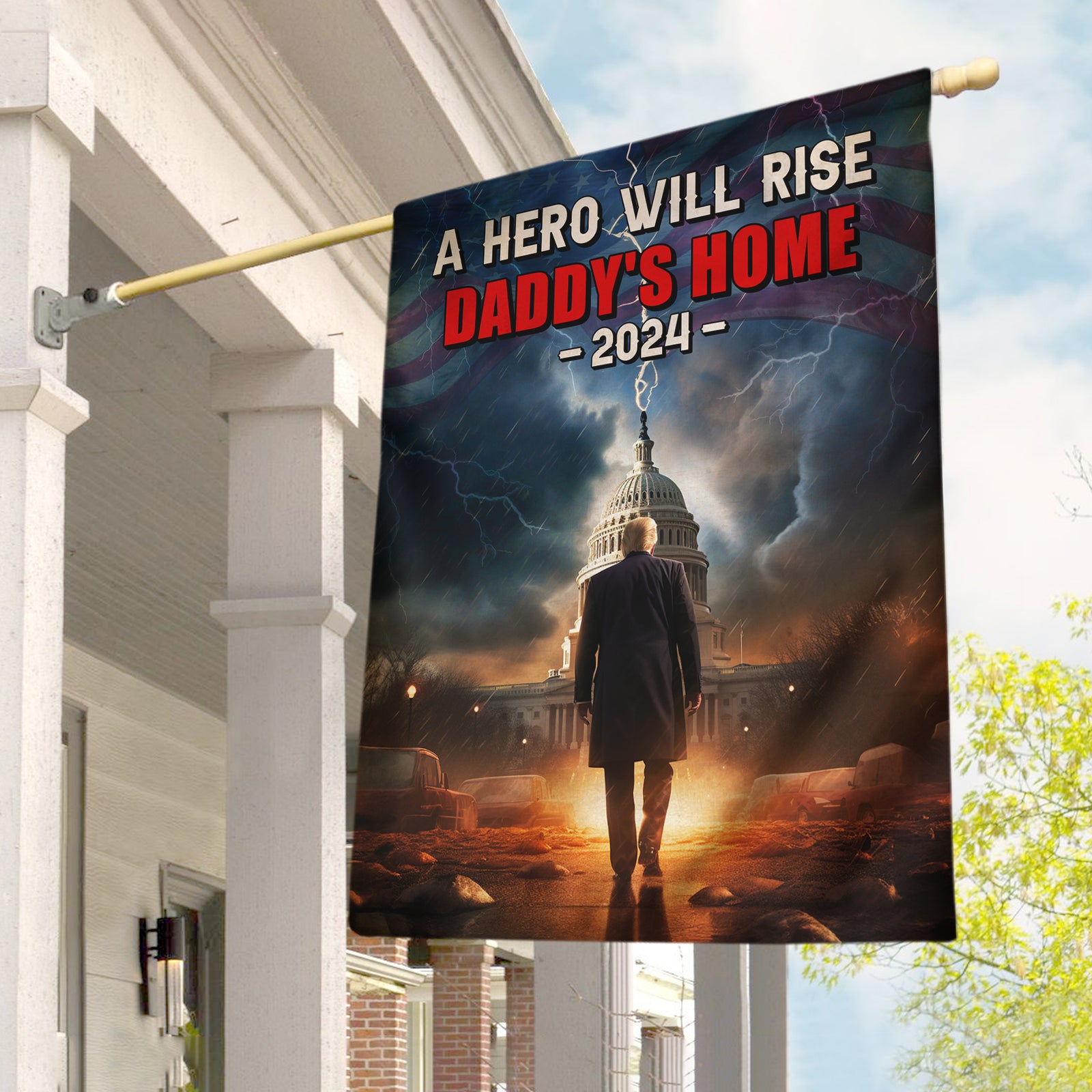 Daddy's Home 2024 - Funny Political Election House Flag 01naqn040724-Homacus