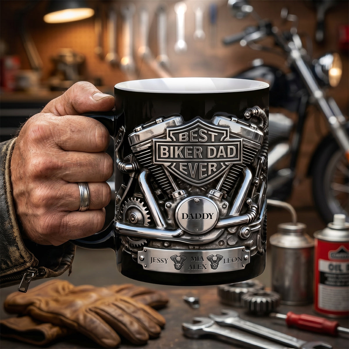 Best Biker Dad Ever Magic Mug - Personalized Gifts For Dad 03TGDH060526-Homacus