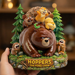 Cute Bear with Otter Friends Acrylic Plaque - Personalized Gifts For Pond Crew Plaque 02TYLU160326-Homacus