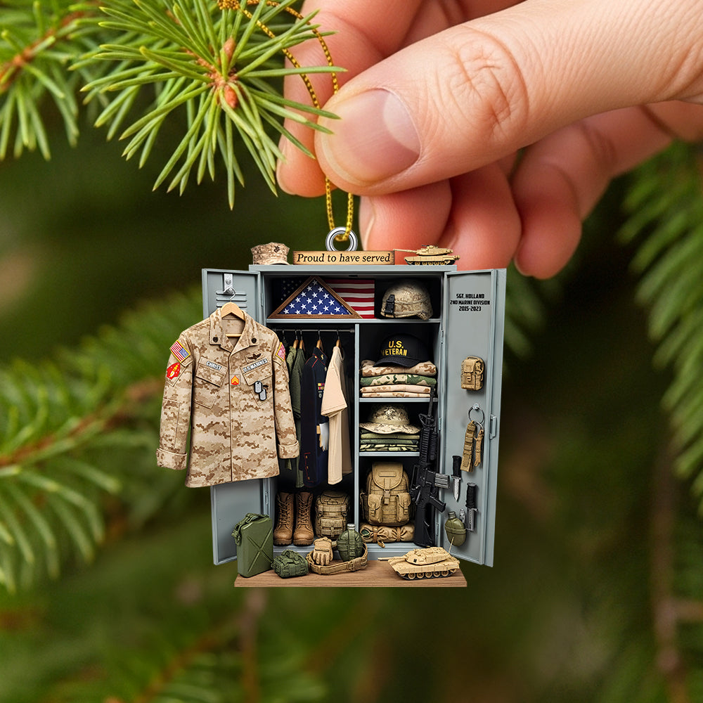 Military Locker Acrylic Ornament, Personalized Christmas Gifts For Veteran 04qhtn040925-Homacus