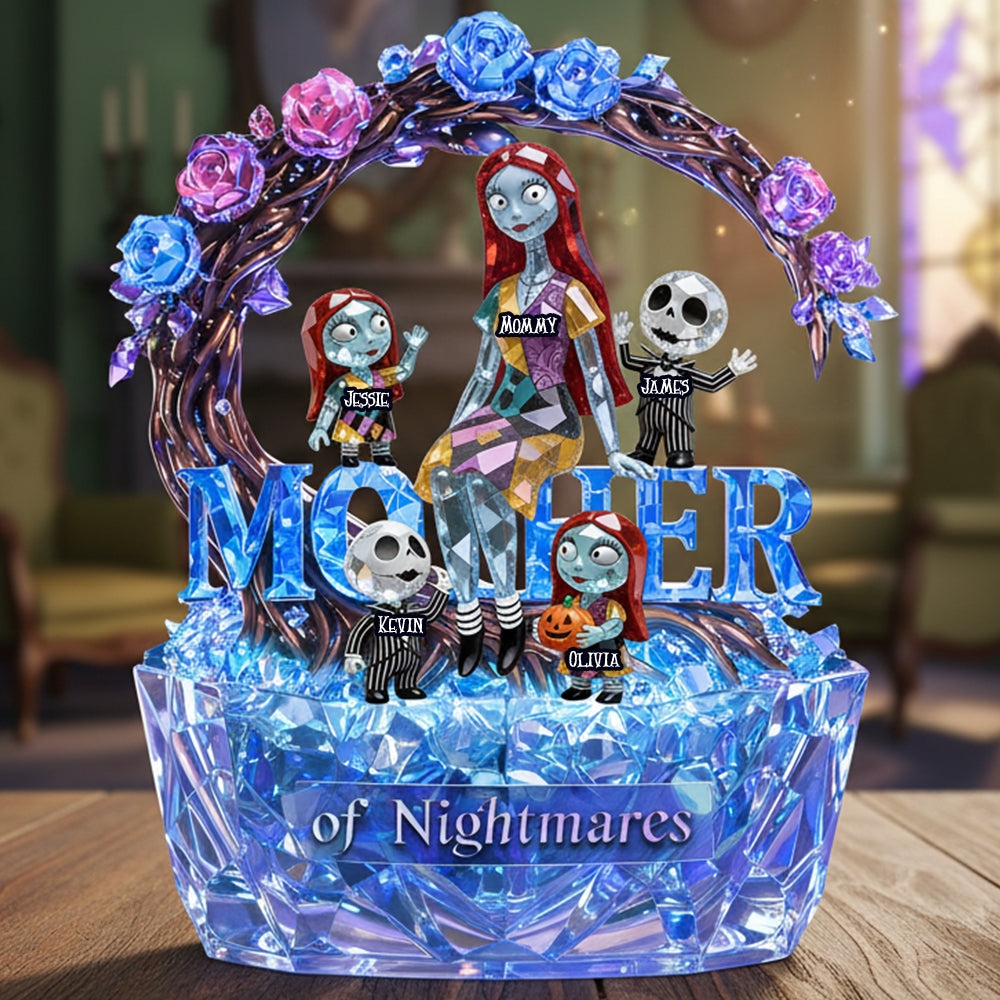 Spooky Mom And Kids Acrylic Plaque - Personalized Gifts For Mother's Day Plaque 03TOTA010426-Homacus