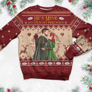 Personalized Gifts For Couple Ugly Sweater, He's Mine, The Rings 04TGQN141024TM-Homacus