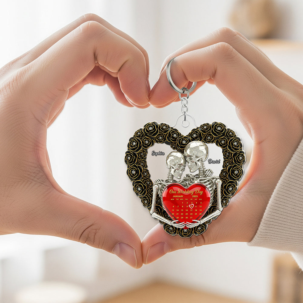 Skull Couple Keychain - Personalized Gifts For Couple 04ohqn260625-Homacus