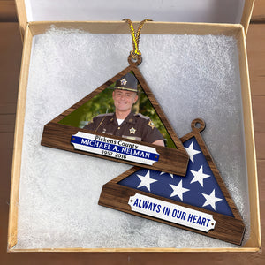 Personalized Christmas Memorial Ornament For Hero, Folded Flag 01qhqn241024-Homacus