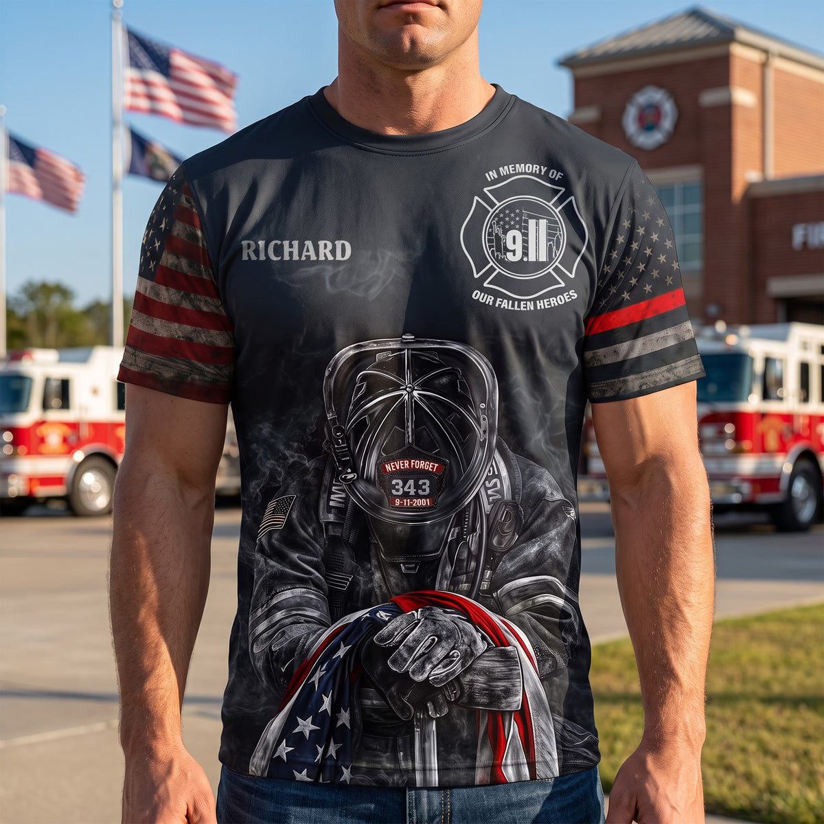 Honor Fallen Firefighter Heroes 3D Shirt - Personalized Memorial Keepsake For Fire Dept 04QHQN040826-Homacus