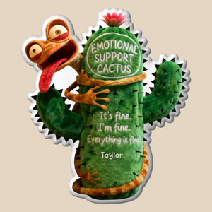 Fun Lizard Hugging Emotional Support Cactus Custom Shape Pillow - Personalized Gifts For Coworker 04qhqn221125-Homacus
