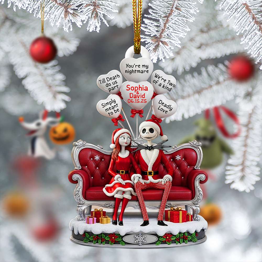 Hauntingly Sweet Couple Christmas Ornament - Personalized Anniversary Gifts For Couple 03TOLU130825-Homacus