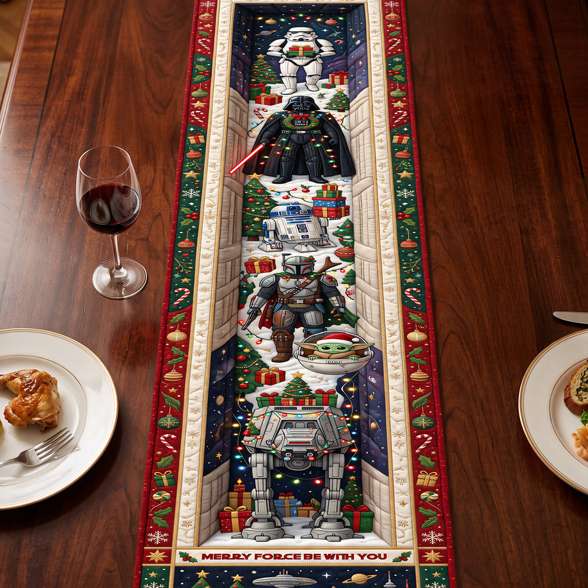 Empire Celebrates The Holidays Quilted Table Runner - Personalized Christmas Gifts For Family 01hata200826-Homacus
