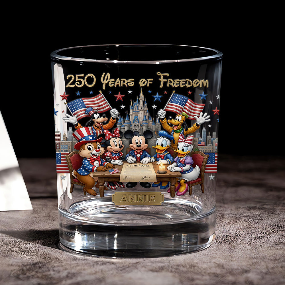 250th Anniversary Round Glass - Personalized Gifts For Patriotics Glass 03TYTA080626-Homacus