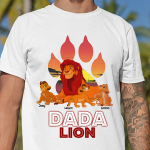 Personalized Gifts For Dad Shirt Daddy Lion & His Cubs 06OHLU220225-Homacus