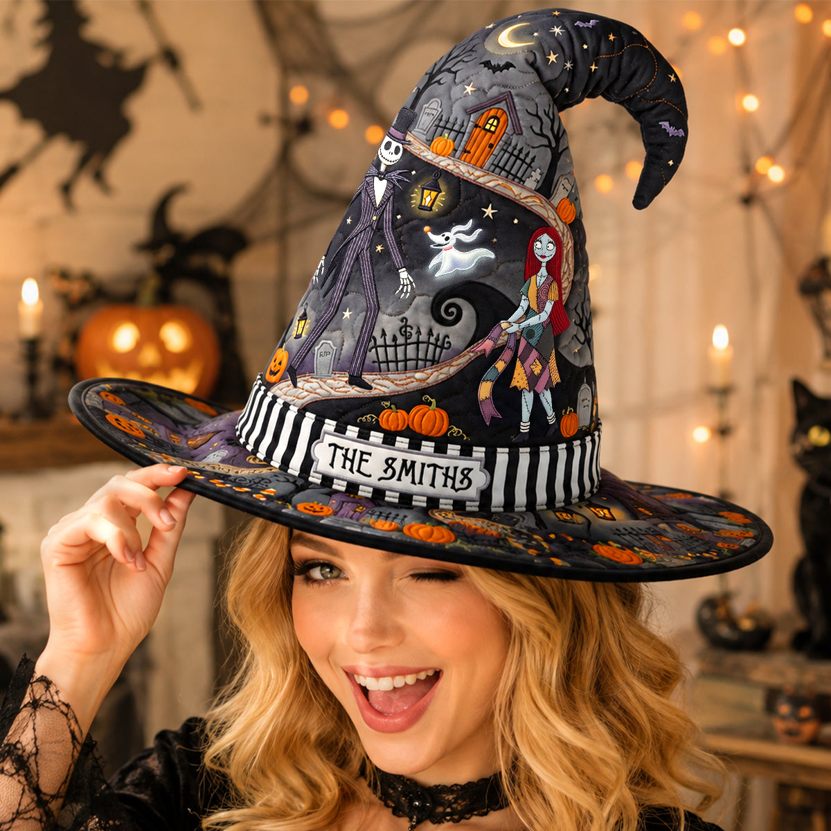 Spooky Quilted Witch Hat - Personalized Gifts For Halloween 02hadh120826