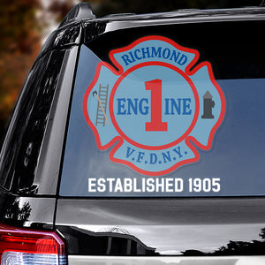 Custom Fire Department Badge Gifts For Firefighter Car Decal 05qhqn300724-Homacus