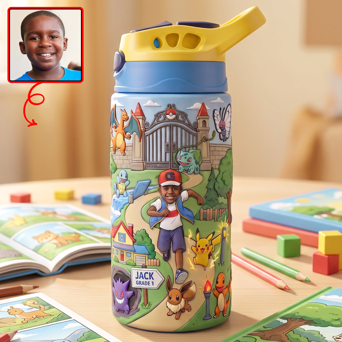 Cute Creature Kid Tumbler - Personalized Custom Photo Gift For Kids 03HAQN280726-Homacus