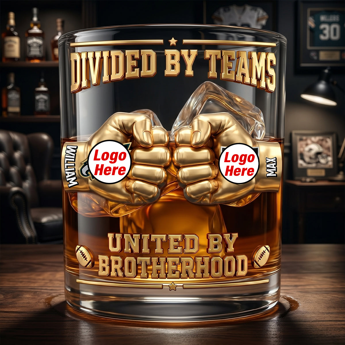 Brotherhood Sport Lover 11oz Round Glass - Personalized Gifts For Brothers Glass 03NATN080626-Homacus