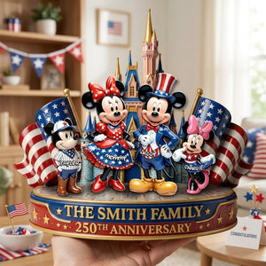 Cute Characters Celebrated America 250th Anniversary Acrylic Plaque - Personalized Gifts For Family 04tylu200326-Homacus