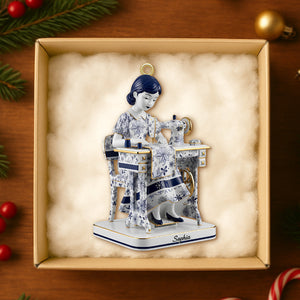 Toile De Jouy Sewing Girl Christmas Ornament Personalized Gifts For Sewing Lovers 05ohtn071125-Homacus