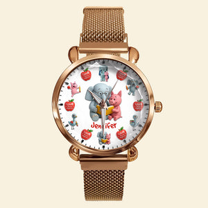 Teacher Love Inspire Mesh Strap Quartz Watch - Personalized Gifts For Teacher 03naqn160725-Homacus