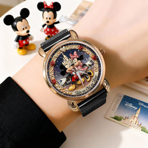 Cute Fairytale Couple Mesh Trap Quartz Watch - Personalized Gift For Couples 04TGLU220126-Homacus