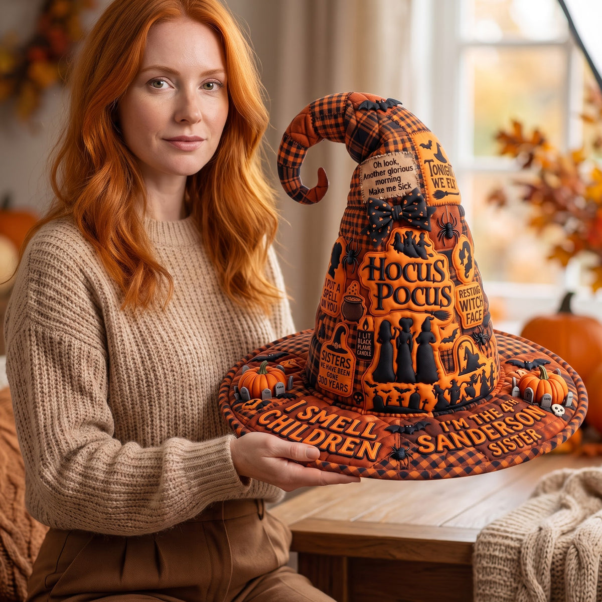 Macabre Spell Sisters Quilted Witch Hat - Personalized Gifts For Witch Lover 03qhqn130826