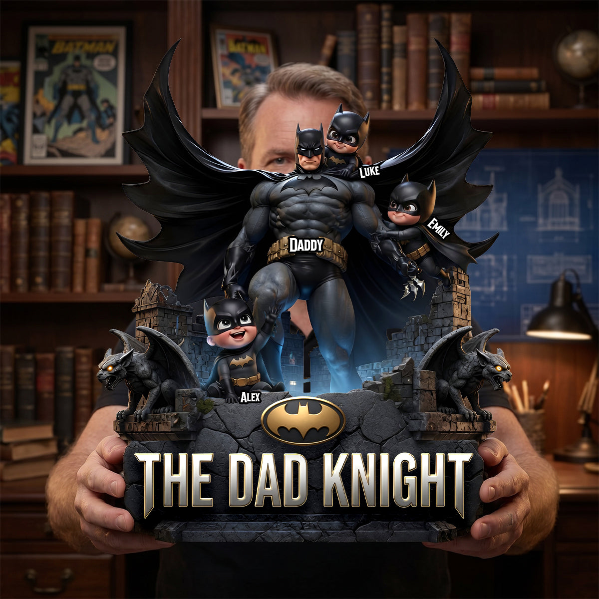 Shadow Dad and Kids Acrylic Plaque - Personalized Gifts For Dad 03tydh190526-Homacus