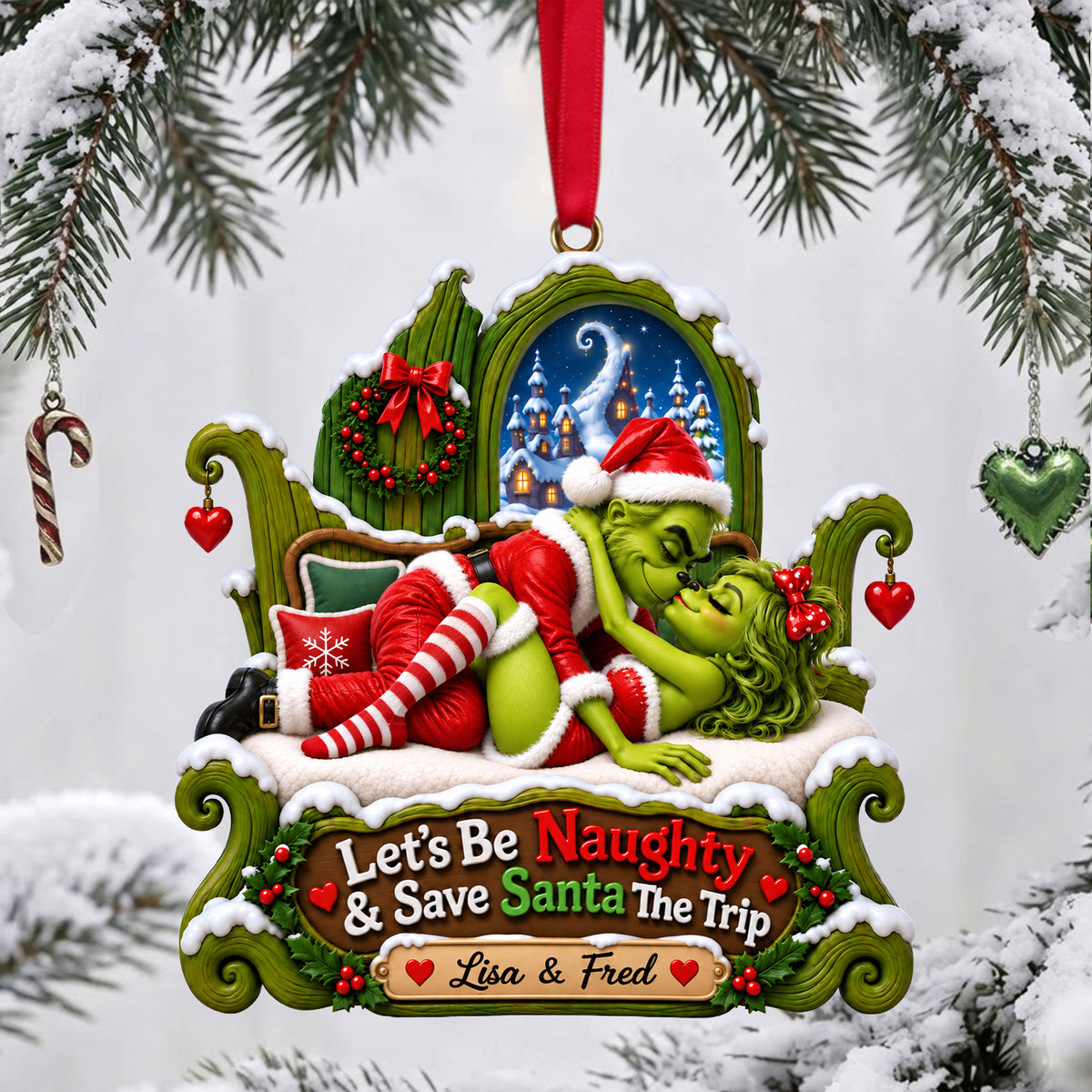 Naughty Couple Christmas Ornament - Personalized Gifts For Couple 03ohlu170926