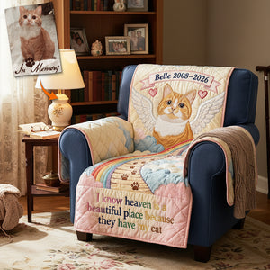 Pet At Rainbow Bridge Quilted Armchair Cover, Personalized Keepsake To Remeber Departed Dog & Cat 03qhta270126-Homacus