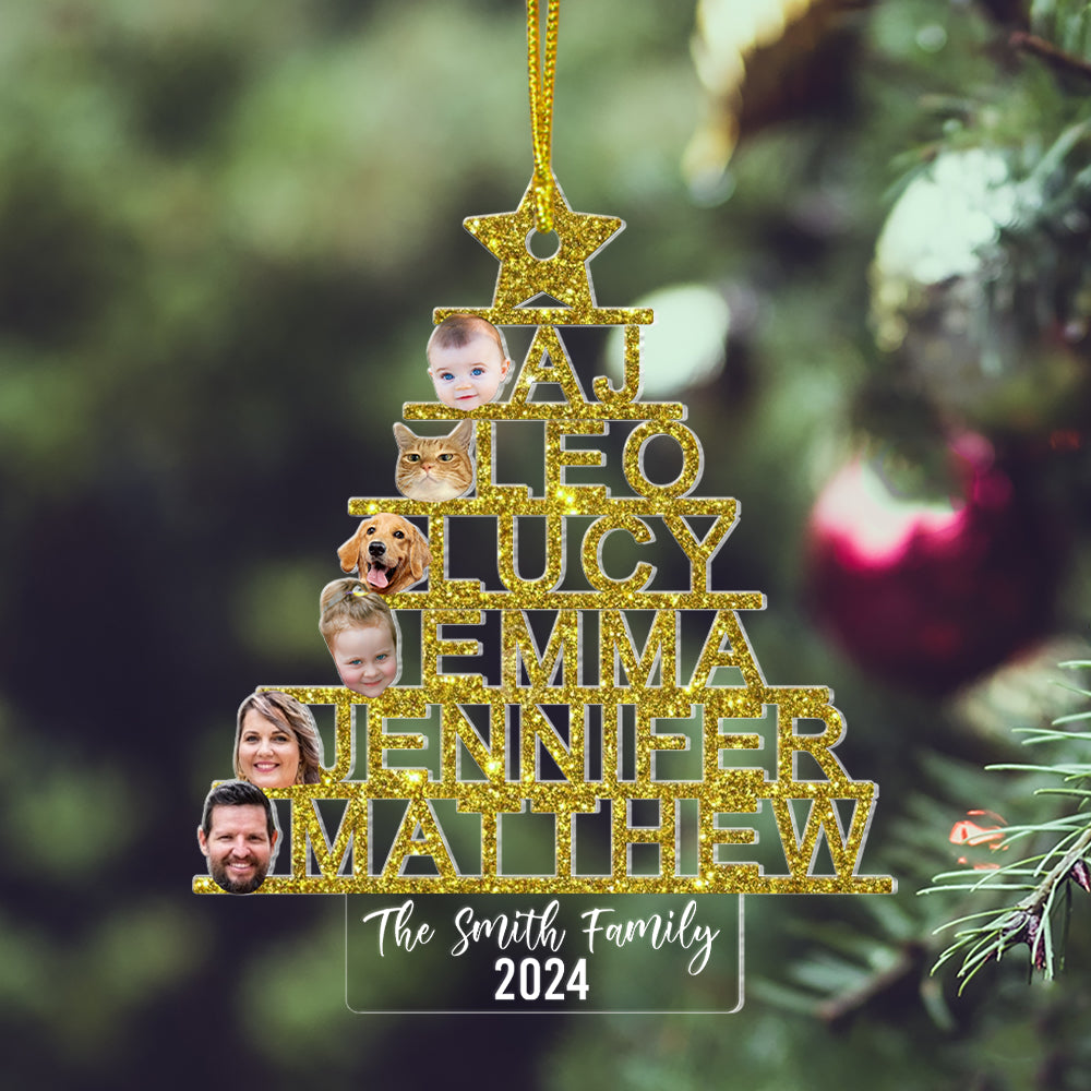 Custom Photo Gifts For Family Names Christmas Tree Ornament 03qhtn081024-Homacus